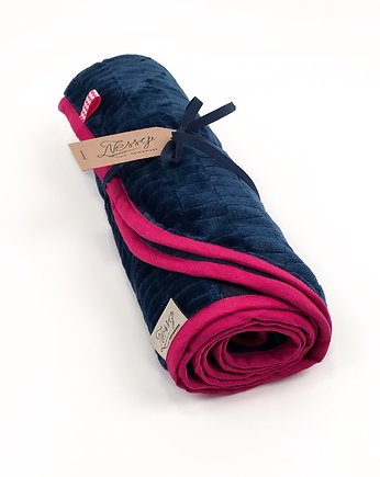 Kocyk FloppyLove Navy Blue & PinkTags, Nessy Patchwork