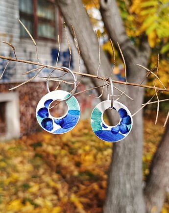 Kolczyki ceramiczne Włocławek koła, biżuteria z talerzy