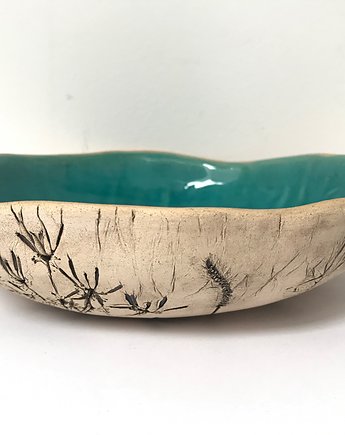Artystyczna miska z polnymi roślinami, Ceramika Ana