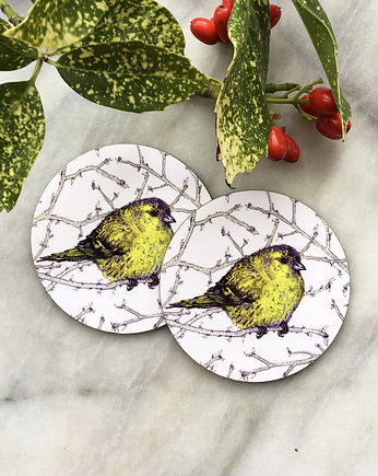 Podkładki pod kubek- Czyżyk- Ptaki- Ilustracja, BOSKE