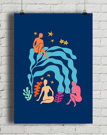 Nocny ogród - plakat fine art, minimalmill