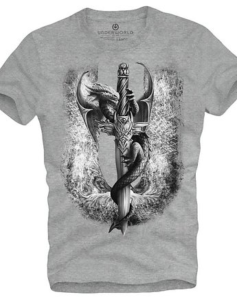 T-shirt męski UNDERWORLD Dragon szary, UNDERWORLD
