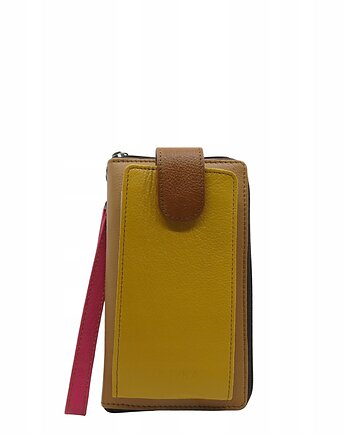 Torebka na telefon portfel 2w1 skórzany dwa paski pojemny zero waste OLIVKA, Olivka Warsaw