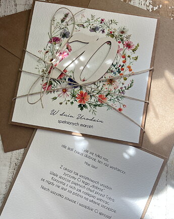 Wyjątkowa ręcznie robiona kartka na 70 urodziny, sorte