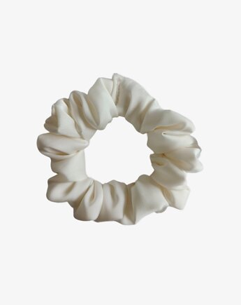 Satynowa gumka satynowa scrunchie owijka frotka biały MINI, Capillum