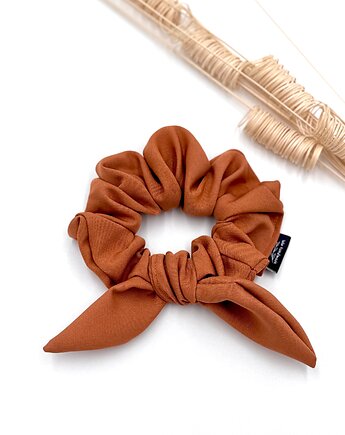 Scrunchie/frotka bow Ceglasta, wu handmade