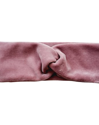 Opaska do włosów welurowa różowa, StylowaPolka