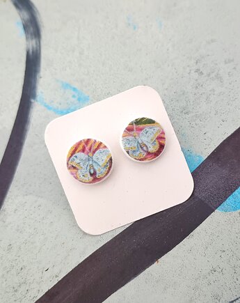 Kolczyki ceramiczne w motyle