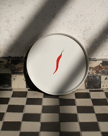 Talerz porcelanowy z papryczką chili LA LUZ / 21 cm, Soul Label