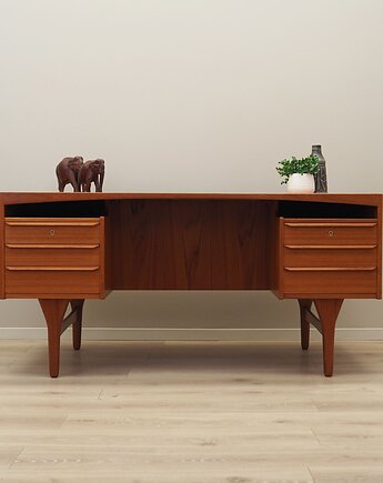 Biurko tekowe, duński design, lata 60, Vald Mortensen, Odense, Przetwory design