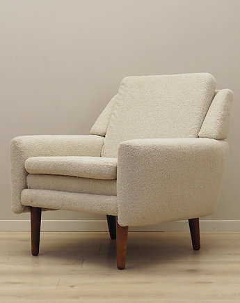 Fotel kremowy, duński design, lata 70, produkcja: Dania, Przetwory design