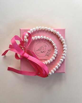 Naszyjnik Pearl & Silk Pink, Studio Trele