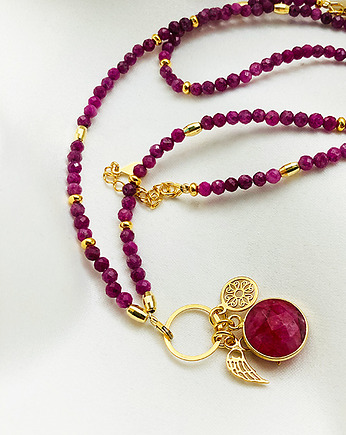 Moc  Miłości- NASZYJNIK z Rubinów, rubiny korale, Anemon Atelier