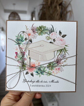 Personalizowana ręcznie robiona kartka gratulacje z okazji uzyskania absoluto, sorte