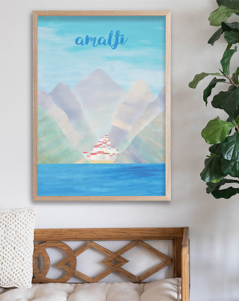 Amalfi - włoskie wybrzeże - plakat fine art, minimalmill