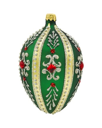 Bombka choinkowa: Ekskluzywne jajo Faberge z kamieniami: zielony mat, Syn Bombkarza