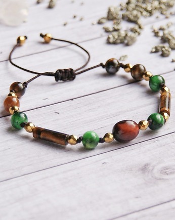 Amulet - JESIEŃ II - bawole oko, tygrysie oko, kaktusia