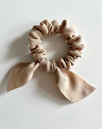 Jedwabna beżowa gumka do włosów Beige Silk z odwiązywanymi uszkami, Volie Line