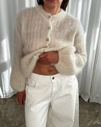 Kardigan mohair ecru, Patchouli