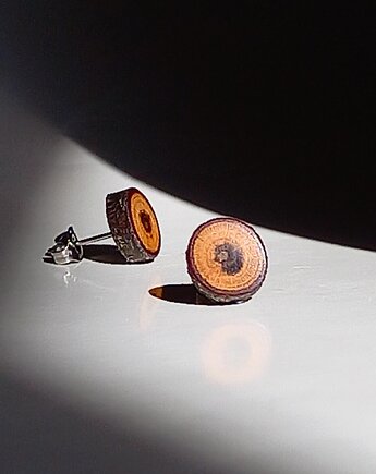 Drewniane kolczyki sztyfty, mazuni