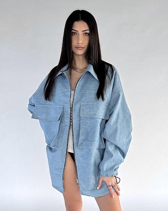 Bluza/ kurtka koszulowa oversize denim light blue, REST Factory