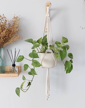 Oryginalny, estetyczny kwietnik wiszący, boho makrama dł.90cm, ACTP
