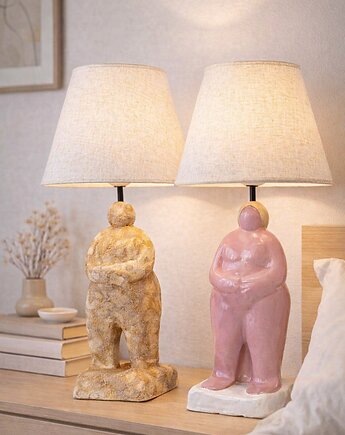 Lampa stołowa SHE  Rosebody, lampa do sypialnu, różowa, Ceramika Nastawka