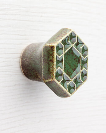 Gałka do mebli zielono-brazowa, wz.6, pracowniazona