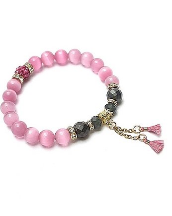 Troki boho  /pink/ - bransoletka, KiKa pracownia