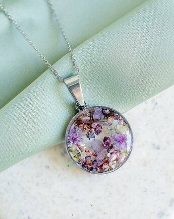 Wisiorek z kompozycją kwiatową, nature gift