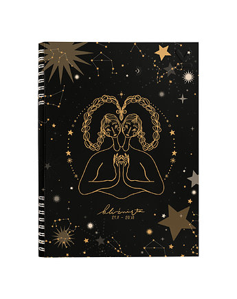 NOTES ZODIAKI BLIŹNIĘTA B5  160 stron  SZARE LINIE, Coverlover