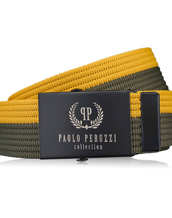 Pasek do spodni unisex 125 cm pasek parciany z klamrą dwukolorowy PW-31-125, Paolo Peruzzi
