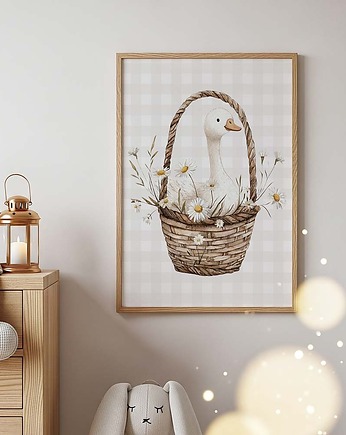 Plakat Gąska w koszyku- Plakaty Na Ścianę Dla Dzieci, Dekoracjan