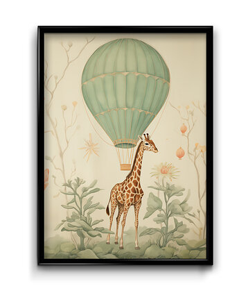 Plakat Żyrafa z Balonem, Bury Lis