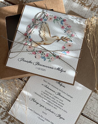 Ręcznie robiona kartka na bierzmowanie z personalizacją, sorte