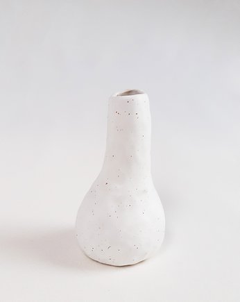 Biały wazon w piegi w stylu boho / skandynawskim (M322), Mada Ceramics