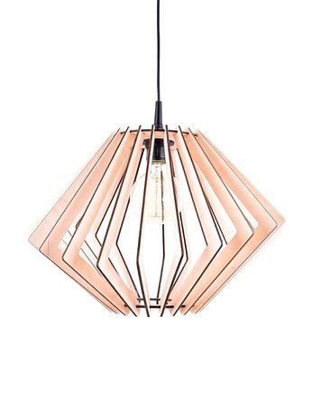 Drewniana lampa skandynawska sufitowa, smxdsgn