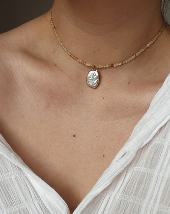 Naszyjnik Cytryn z Perłą, Chmolowska Jewellery
