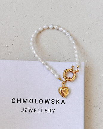 Bransoletka z pereł z sercem, Chmolowska Jewellery