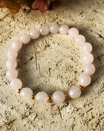 Bransoletka kwarc różowy- srebro 925 pozłacane, Coccola JEWELLERY