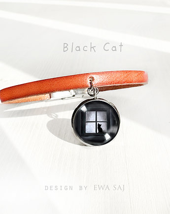 Black Cat - bransoletka skórzana, Ewa Saj Fotografie