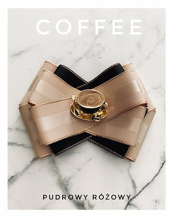 Brosza  3d z filiżanką kawy  Cappuccino New, Pudrowy Różowy