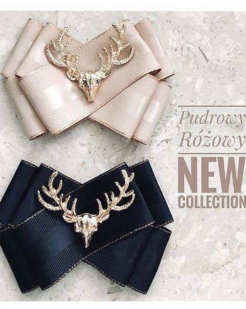 Brosza  Glamour z Reniferem, Pudrowy Różowy