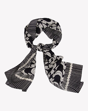 Elegancki czarny szal jedwabny 35 cm x 140 cm, ALLORA BE UNIQUE