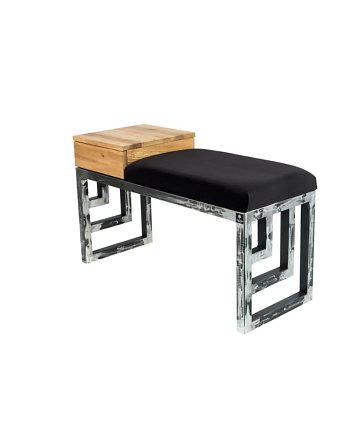 Ławka Pufa Tapicerowana  Stal LGMS-23, EMRA WOOD DESIGN