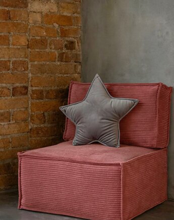 Fotel podłogowy, siedzisko z oparciem , Pufa , kolor różany, nisza