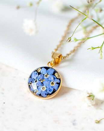 Wisiorek z niezapominajkami, nature gift