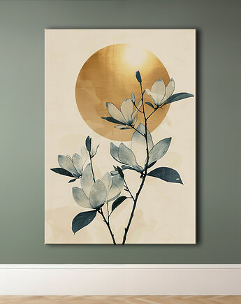Magnolia - Obraz na płótnie - Druk Blejtrama - Chiński Orient, Zen #21, Black Sapphire Art