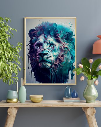 Plakat Niebieski Lava Lew, Abstraktoria