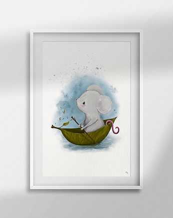 Plakat A3 "Mouse in the leaf", Pookys world